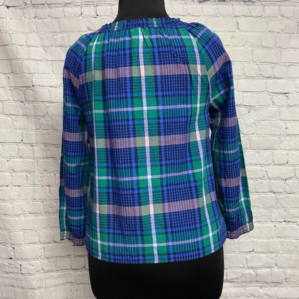 Old Navy plaid square neck gauze top - Picture 5 of 6